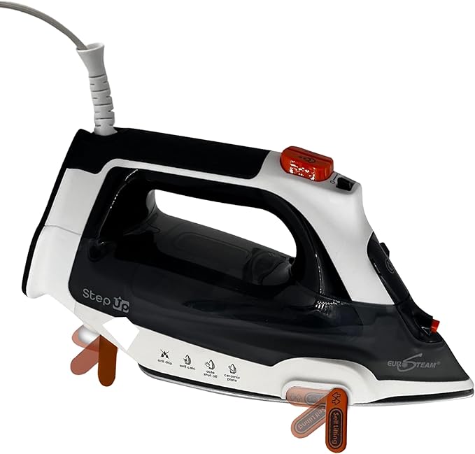 Step Up Iron - Self-Lifting Smart Iron with Ceramic Soleplate - Auto-Lift Safety & Smart Temp Technology for All Fabrics - Ironing Reimagined: Smart, Safe, and Effortlessly Fast