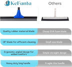 Floor Squeegee with Telescopic Long Handle 59'', Heavy Duty 18" Rubber Wiper Broom for Concrete, Bathroom Tile, Garage, Deck