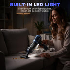 Saker Car Vacuum Portable Cordless 20000Pa Suction Power 4 in 1 Handheld Vacuum with LED Light Type-C Portable Mini Vacuums for Car, Home, Office, Pet HL157 Blue