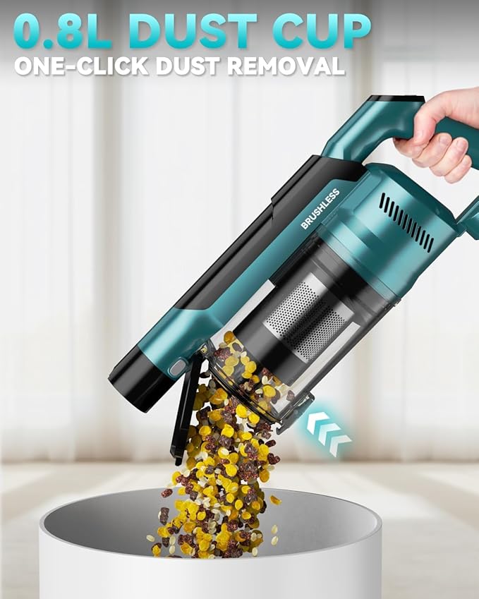 350W Cordless Vacuum Cleaner for Makita 18V Battery, 35kPa Brushless Lightweight Stick Vacuum with 3 Mode Suction, 6 in 1 Stick Vacuum Cleaner with HEPA for Floor, Carpet, Car (Battery Not Included)