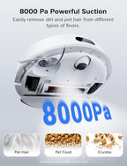 roborock Q7 L5 Robot Vacuum and Mop Combo, 8,000Pa Suction, Upgraded from Q5 Pro, Dual Anti-Tangle System, LiDAR Navigation, No-Go Zones, Self-Charging Robotic Vacuum Cleaner, White