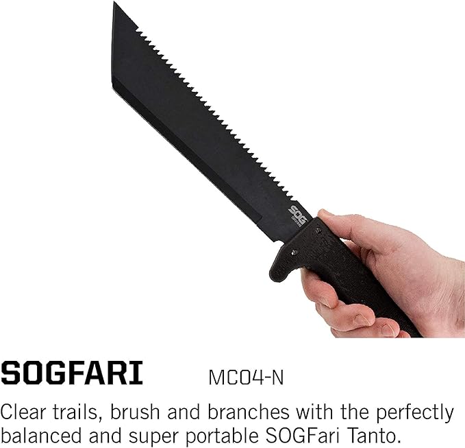 SOGfari 10 in. Machete, Kraton, Tanto Plain