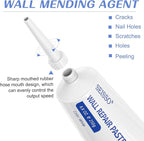 Wall Repair Paste kit, Spackle Drywall Repair kit, Wall Mending Agent 250 g*2, Wall Repair Patch-4Pcs and Scraper/Sandpaper, Effective Repair of Scratches, Nail Holes, Cracks and Wall Graffiti