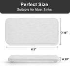 Water Absorbing Stone Tray for Sink | Quick Drying Diatomaceous Earth Coasters | Soap Dish Holder & Toothbrush Holder for Bathroom Counter | Hand Soap & Plant & Toiletries | Light Grey 2-Pack