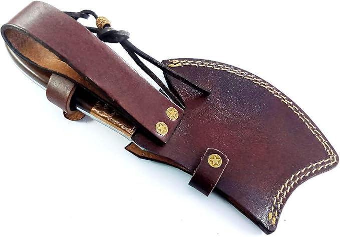 Damascus Steel Blade Axe Hatchet Tomahawk Hunting Knife Camping Hiking SM44