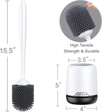 Lefree Toilet Brush Set with Ventilated Holder - 3 Packs, Silicone Toilet Bowl Brush - Floor Standing & Wall Mounted Scrubber