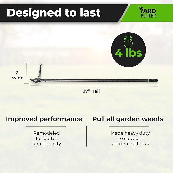 Yard Butler Rocket Weeder - Gardening Hand Tool for Lawn Care - Ergonomic Standing Weed Puller - Garden & Landscape Weeder Tool for Yard Work - Durable Gardening Accessory