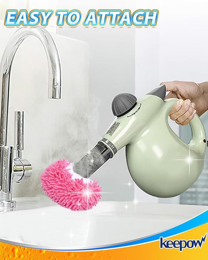 KEEPOW 10 Pack Steam Cleaner Attachments for Most Handheld Steam Cleaner Microfiber Cloths Cover Compatible with Bissell Steam Shot, Wagner, McCulloch, Comforday Steam Cleaner Accessories