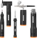 5 Pcs Crafting Tool Deluxe Combo Kit - Mini Rotary Tool, Mini Heat Gun, Air Brush, Soldering Iron, Angle Grinder with 20V 2Ah Power Share Battery, Hub & 41-Piece Accessories