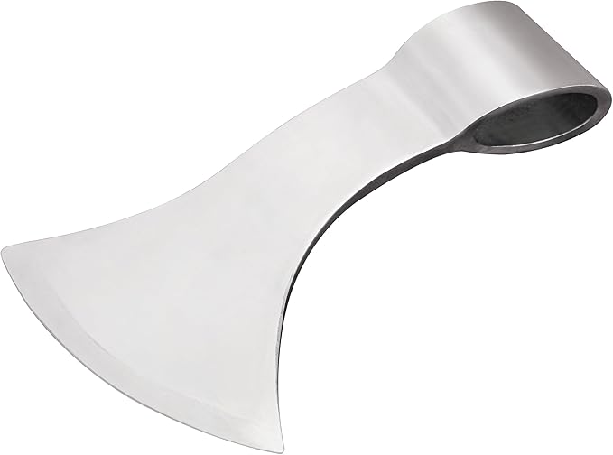 Mythrojan Viking Axe Head Medieval Axe with Highly Polished Carbon Steel Head for Historical Reenactments, Renaissance Costumes, LARP, SCA - 7.2 inch, Silver