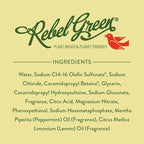 Rebel Green Super Deluxe Dish Soap - Natural Kitchen Dish Detergent - Gentle Dish Liquid Scented with Peppermint & Lemon - (1 Gallon Refill Bottle)
