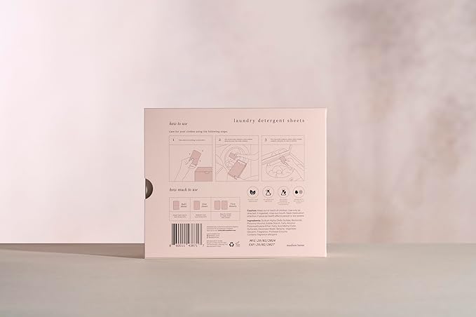 Madison Home Laundry Detergent Sheets, Hypoallergenic with Stain Fighting Special Bio-Enzymes, Home & Travel Laundry Detergent Sheets, Plastic Free Packaging, Neroli and Jasmine, 60 sheets