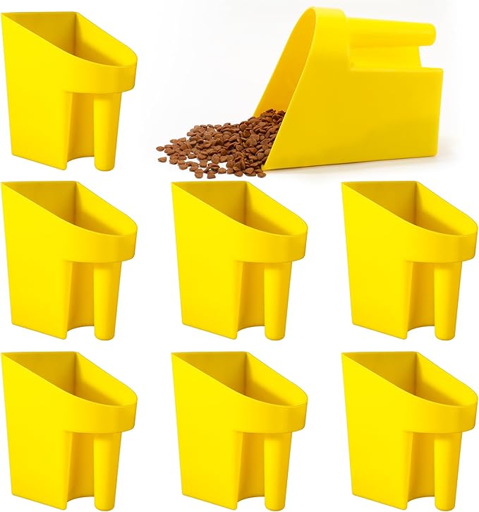8 Pcs Feed Scoop 2 Qt Plastic Enclosed Heavy Duty Stackable Feed Scoop for Horse Chicken Livestock Animal Ranchers Homesteaders Farmers