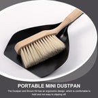 Mini Broom and Dustpan Set with Handle, Handheld Household Cleaning Accessory for Desktop and Office, 2pcs Portable Sweeping Tool for Small Debris Removal