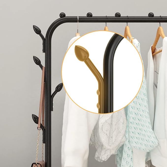 Wardrobe Closet, Portable Clothing Rack for Hanging Clothes,Clothing Storage Shelf,with Storage Shelves,for Cloakroom Bedroom, Design Good Load Bearing Non-Slip Corrosion Resistant White