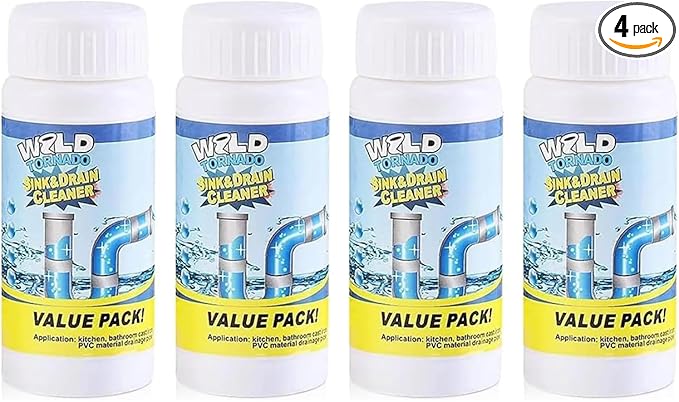 Sink & Drain Cleaner Powder - Pipeline Dredging Agent for Kitchen & Bathroom (4PCS)