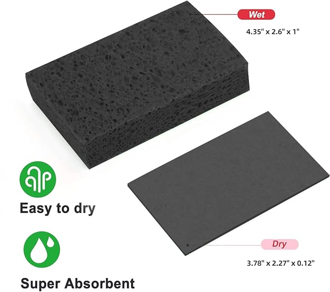 6 - Pack Non-Scratch Scrub Sponges - Sponges for Dishes and Washing Dishes, Cleaning Sponges for Kitchen Home and More（Black）