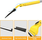 Multi-Purpose V-Shaped Grout Brush with 16.9" Floor Squeegee Set, Long Handle Floor Scrub Brush for Cleaning Bathroom Tile Corner Baseboards, Squeegee for Cleaning Garage Floor Window Glass