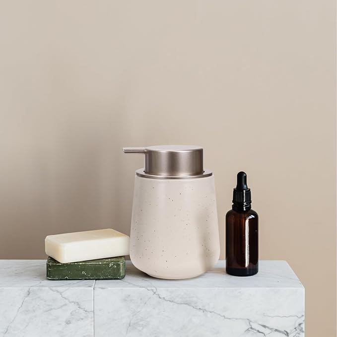 Bosilunlife Hand Soap Dispenser - 12oz Ceramic Soap Dispenser Bathroom Refillable Liquid Soap Pump Dispenser for Bathroom Kitchen Dispenser for Dish Soap with Easy-to-Press Pump