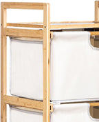 Yosoo 3 Tier Laundry Hamper Organizer with Towel Cabinet Handles, Large Capacity Box Shelf, Compact Design for Bathroom Bedroom Living Room, Ideal Storage Organizer (White)