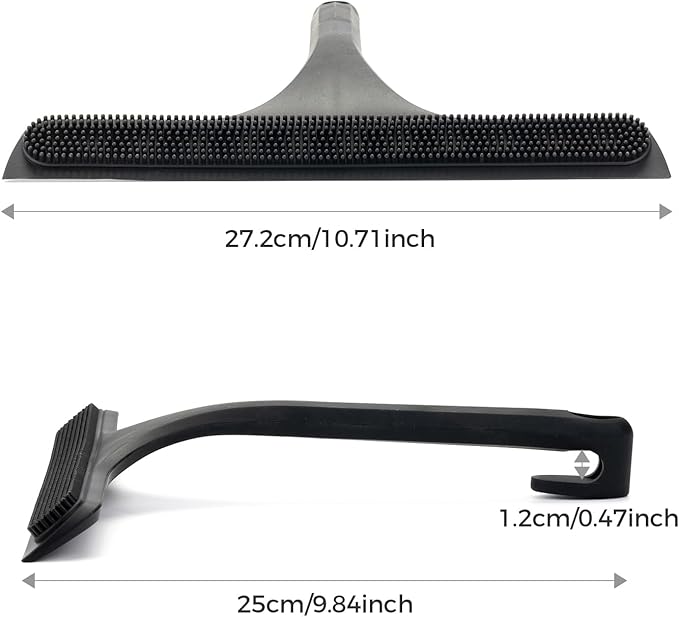 10.7“ Wide All-Purpose Shower Squeegee for Glass Doors, Squeegee for Shower Glass with Hook, Window Squeegee for Home, Small Squeegee for Shower, Bathroom, Car Glass, Mirror