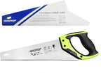 14 in. Pro Hand Saw, 11 TPI Fine-Cut Soft-Grip Hardpoint Handsaw Perfect for Sawing, Trimming, Gardening, Cutting Wood, Drywall, Plastic Pipes, Sharp Blade, Ergonomic Non-Slip Handle (green)