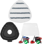 Flat Mop Head Replacements, Microfiber Mopping Pads Refills, 1-Pack Spin Mop Pads + 1 Plastic Pad &1 Scrape for Floor, Wall & Ceiling Cleaning - Fits EasyWring & RinseClean Systems