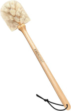 Bottle Brush Cleaner with Horsehair Bristles, 13-3/4 Inch Long Wood Handle Natural Cleaning Brush Cleans and Scrubs Wide Mouth Jars, Glasses, Vases, Mugs and Pitchers