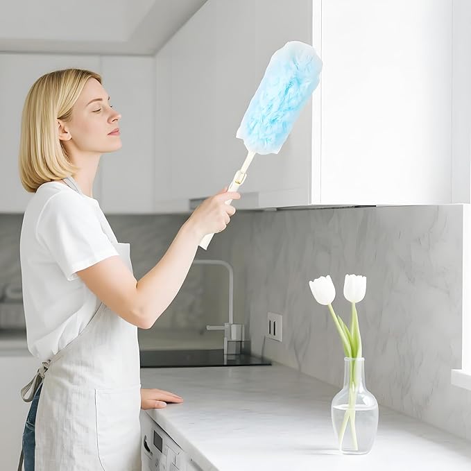 50 Count Heavy Duty Duster Refills for Swiffer Duster, Multisurface 360 Dusters Replacements with 3 ft Extended Handle, Unscented Disposable Dusters for Cleaning Home, Blinds, Ceiling Fans, Furniture