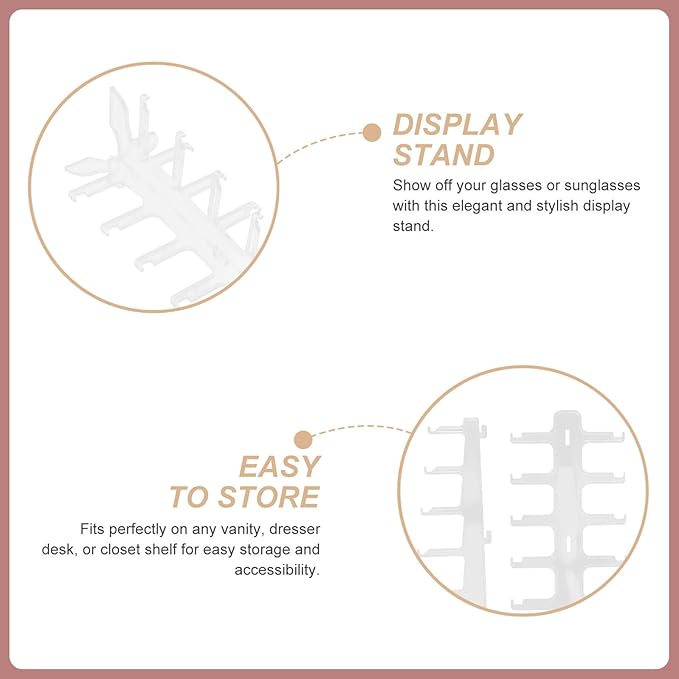 OSALADI Multi-Layer Eyeglasses Holder Stand Sunglass Display Rack 6-Tier Plastic Eyewear Organizer for Home and Desktop Storage