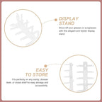 Hemobllo Multi-Layer Sunglass Stand Organizer 6-Tier Plastic Glasses Display Rack Holder for Desktop Eyewear Storage and Display in Home Or Office