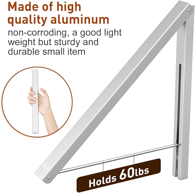 Wall Mounted Drying Rack Clothes Hanger Folding Wall Coat Racks Aluminum Home Storage Organiser Space Savers