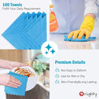 Orighty Cleaning Cloths, Shop Towels 100 Pack, Shop Rags Reusable, Microfiber Cleaning Rags Bulk for Cars, Multi-Purpose Lint Free Towels for Automotive, Mechanic, Kitchen, 11.5’’ x 11.5’’, Blue