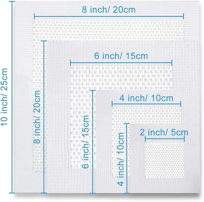 Dry Wall Patch Kits, 16 PCS Self-Adhesive Drywall Repair Kit of 2/4/6/8 Inch, Sturdy & Easy to Use for Wall Repair