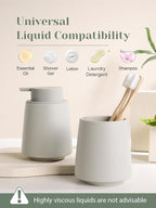 INGOFIN Ceramic Soap Dispenser -14 oz Bathroom Hand Soap Dispenser Liquid Dispenser with Pump Refillable Modern Lotion Dish Dispenser for Kitchen Matte Grey