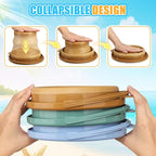 3PCS Foldable Beach Bucket Sandbox Kit Toys for Kid Adult, Collapsible Small Bucket for Washing Camping Fishing, Silicone Sand Pail for Garden Planting, Travel, Beach Summer Toy Gift for Boy Girl