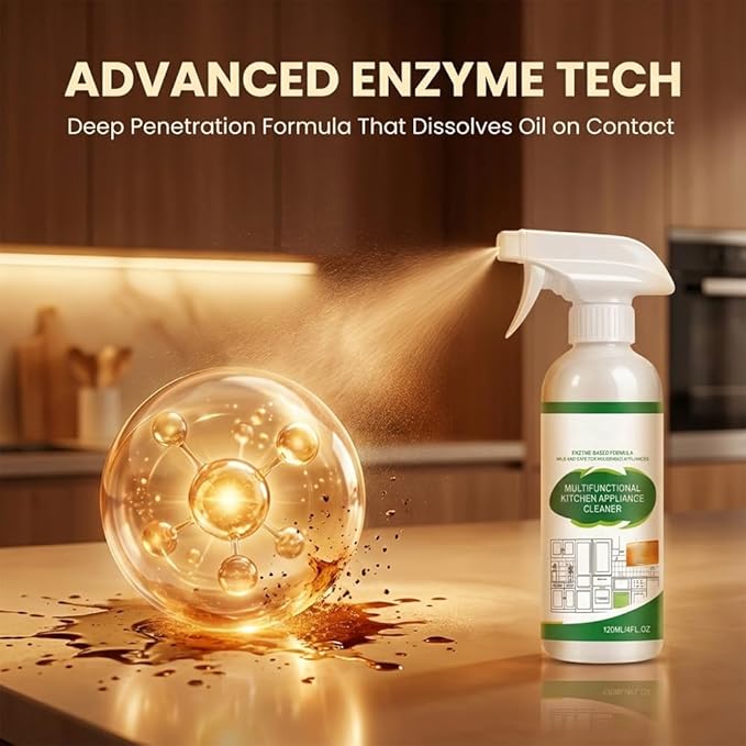 Kitchen Appliance Cleaner Spray, Multi-Purpose Cabinet Cleaner All in One, Kitchen Cabinet Cleaner for Stove Oven Range Hood Countertop, No Rinse No Scratch, 120ml/4oz (5PCS)