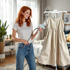 Deluxe | Adjustable Standing Garment Steaming Rack with Hanger | Fast, Foldable, Portable Clothes Steam Ironing Solution for Travel & Home