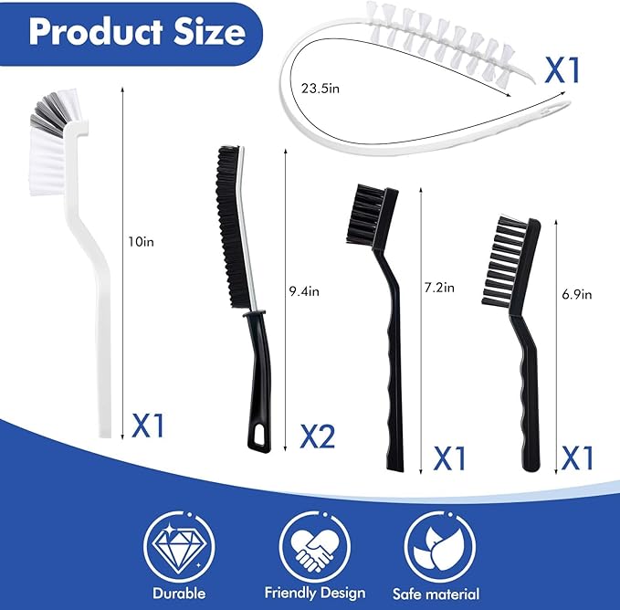 6 Pcs Washing Machine Cleaning Brush Kits,Front Load Washer Cleaner Brushes Tools -1 Pcs Drum Laundry Cleaning Brush and 5 Pcs Crevice Cleaning Brushes for Tight Spaces and Washer Rubber Seal