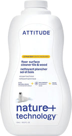 ATTITUDE Floor Cleaner, EWG Verified, Streak-Free, Vegan & Plant-Based for Tile, Wood & Laminate Floors, Citrus Zest Scent, 35.2 Fl Oz