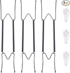 Bilillo 3 Pack Plate Hangers for The Wall, Suitable for 12''-16'' Decorative Plate,Invisible Heavy Duty Wire Plate Holder with Wall Hooks, Plate Hangers for Displaying Plates, Platter, Dish (Black)