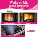 Quick N Brite Fireplace Glass Cleaner 24oz, Nonabrasive Cleaning Spray for Fireplace Glass, Oven Glass, Glass Cooktops, Ceramic-Glass, Microwave Glass