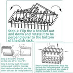 Dish Drying Rack 2-Tier Auto Draining Dish Drying Rack for Kitchen Counter & Sink - Large Capacity Detachable Stainless Steel Organizer with Drainboard & Utensil Holder (Black)，Chaos Coordinator Gifts