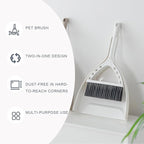 Mini Broom and Dustpan Set Small Dust pan and Brush Set Perfect for Desk Office Camping Dorm RV Essentials (White)