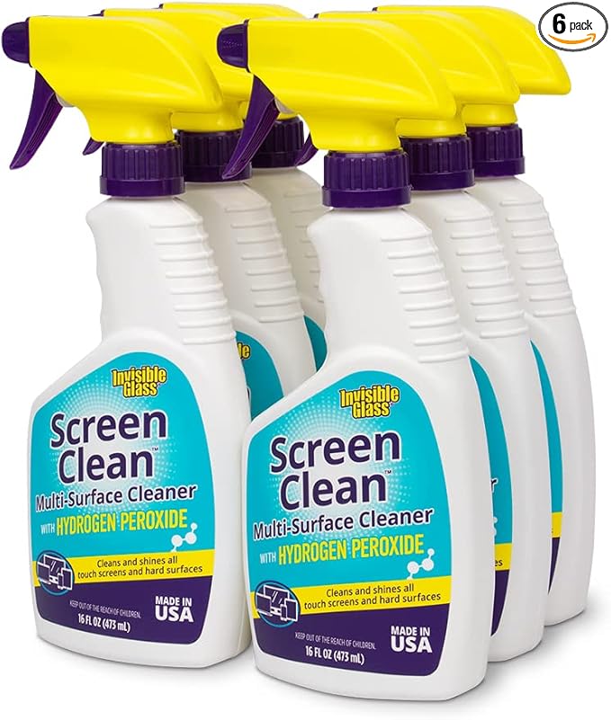 Invisible Glass 92013-6PK 16-Ounce Screen Clean Multi-Surface Cleaner Perfect for Touch Screens, Smart Phones, Tablets, Laptops, Glass, and Electronics, Pack of 6