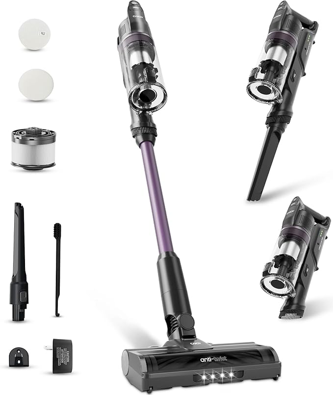 Cordless Vacuum Cleaner, Stick Vacuum Cordless Rechargeable,45Mins Powerful Suction Vacuum Cleaners for Home,Anti-Tangle,One-Click Dust Disposal,Lightweight for Hardwood Floor Carpet Pet Hair