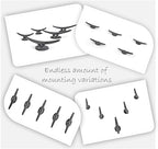 Ambipolar 5 Pack Decorative Cast Iron Heavy Duty Double Hooks, Wall Mounted Coat Hooks, Vintage Inspired (Antique Black) (Mooring Type)