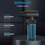 Compressed Air Duster,180000RPM Electric Duster Air Blower,Cordless Rechargeable Mini Dust Blower,3 Gear Jet Fan for PC Keyboard Computer Car Outdoor House Cleaning-Black