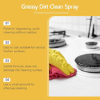Greasy Dirt Clean Spray, Degreaser Cleaner Heavy Duty, Kitchen Cleaner, All Purpose Stain Removal Cleaners, Oven And Grill Cleaners Clean Up Kitchen Oil Stains(1, pc-120ml)