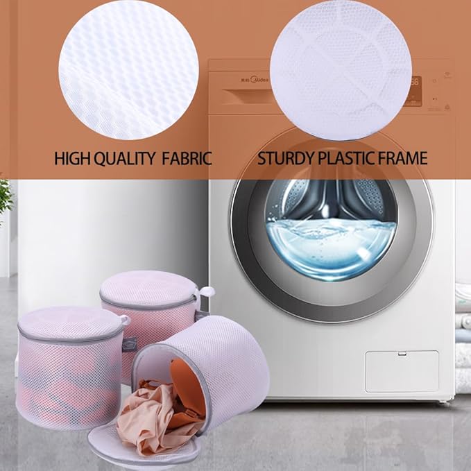 Kimmama Laundry Bags Mesh Wash Bags, Large Bra Washing Bag for Laundry, Net Washer Sack with Zipper, Lingerie Pouch for Cleaning and Drying Underwear, Delicates, Brassiere, Bralette, Undergarment